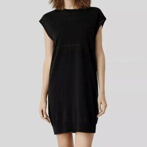 All Saints Black Knit Filament Dress US 4 Quiet Luxury Minimalist Capsule